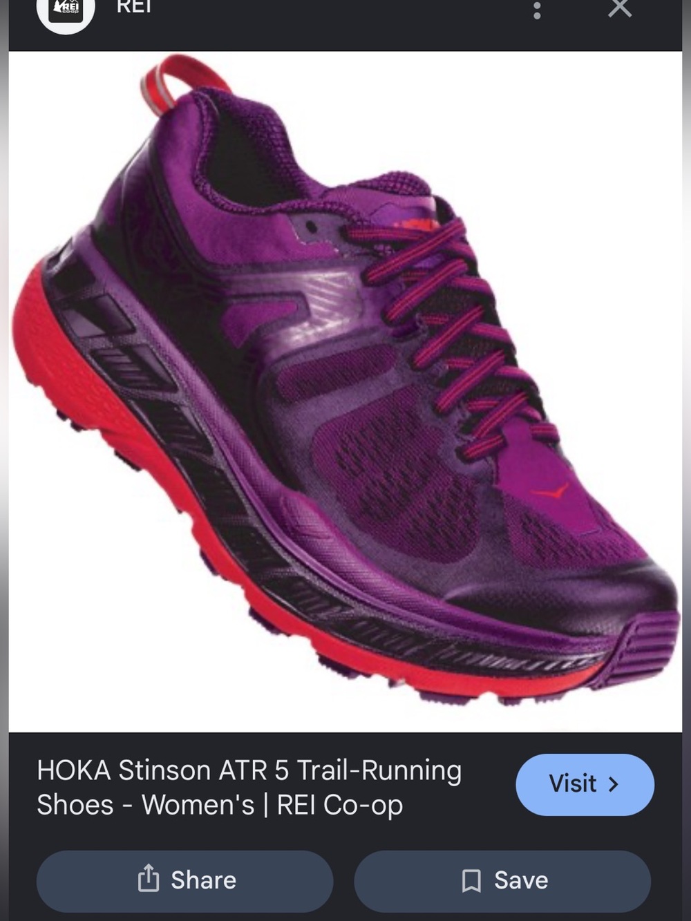 Hoka One One Women's Stinson ATR 5 Trail Running Shoe Purple Great Condition